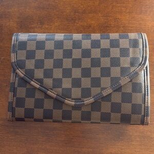 Checkered Brown Travel Jewelry Storage Fashion
